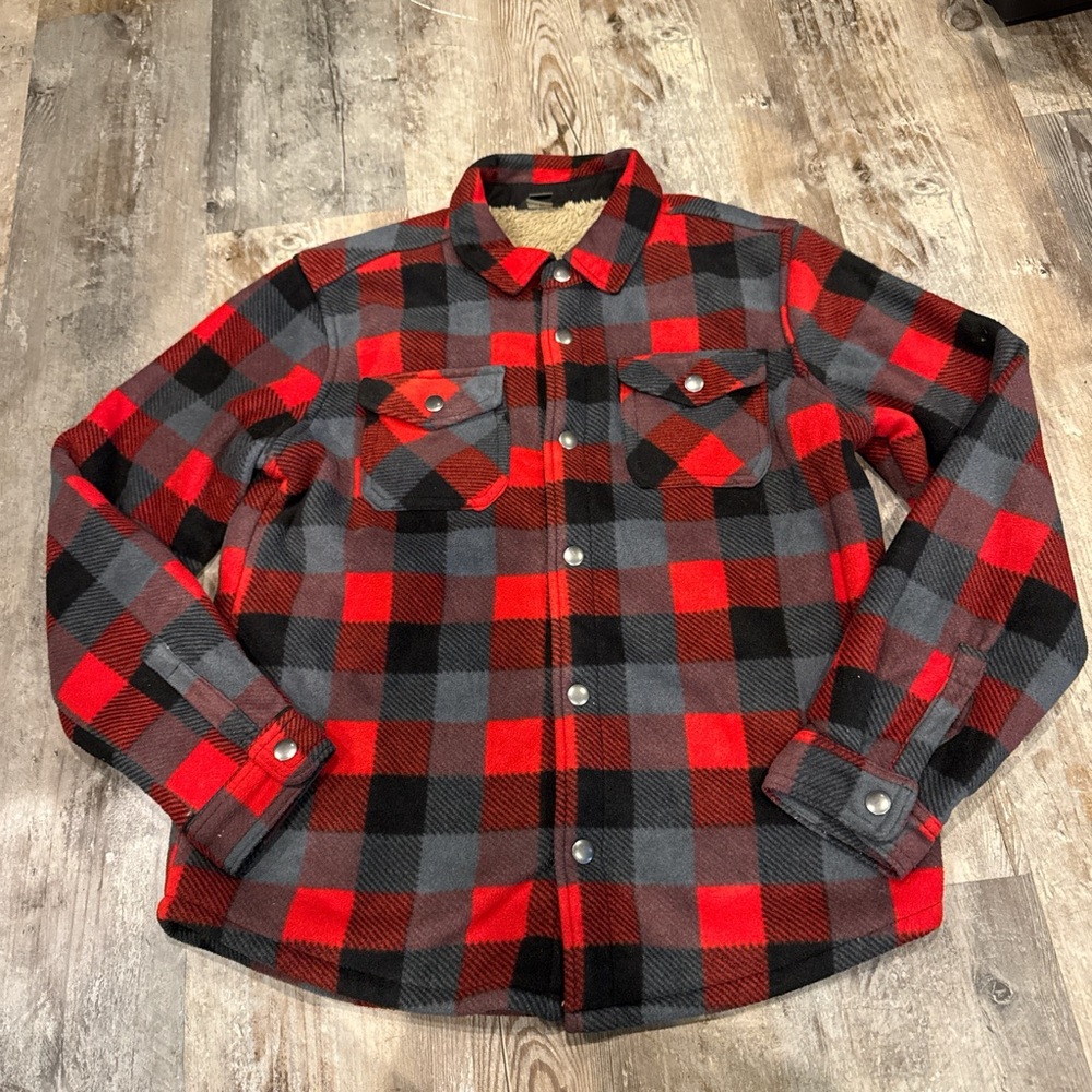 Eddie Bauer Red and Black Plaid Shirt